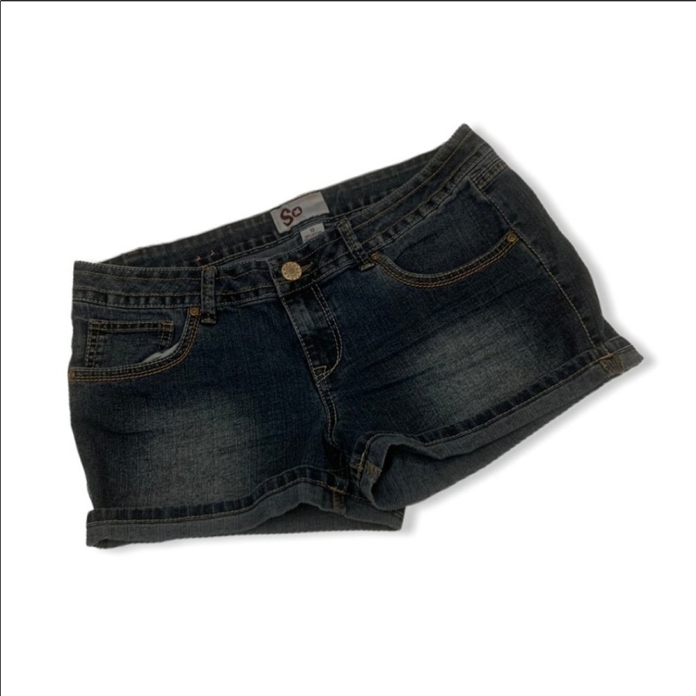 Women’s Dark Wash Denim Jean Shorts 13